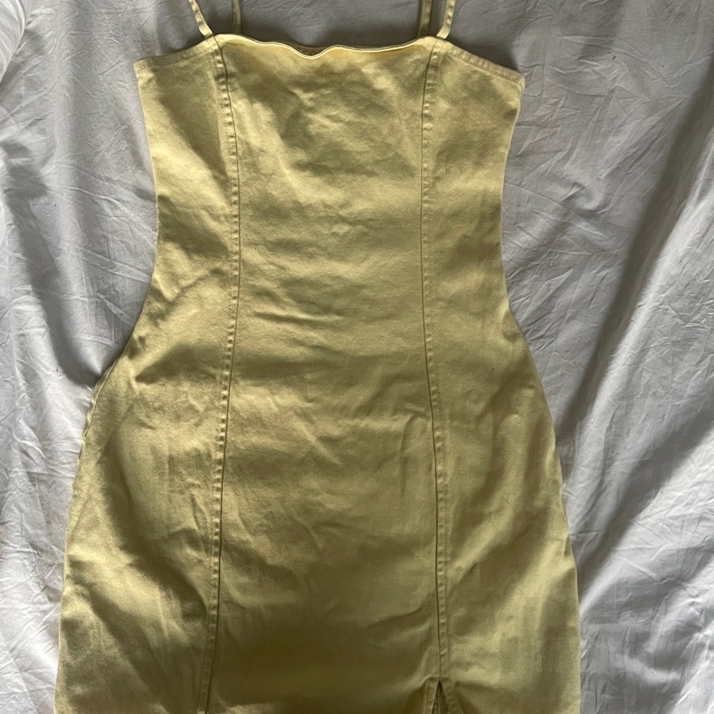 Yellow Boned Corset Style Mini Dress